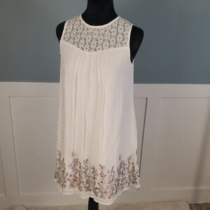 Altar'd State White Lace Embroidered Swiss Dot Mini Dress S